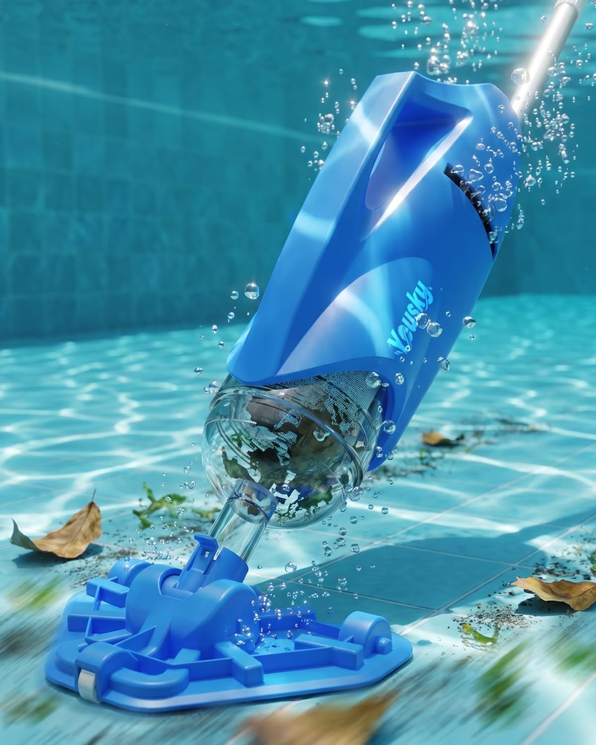 Cordless Pool Vacuum 18.5GPM Suction Telescopic Pole