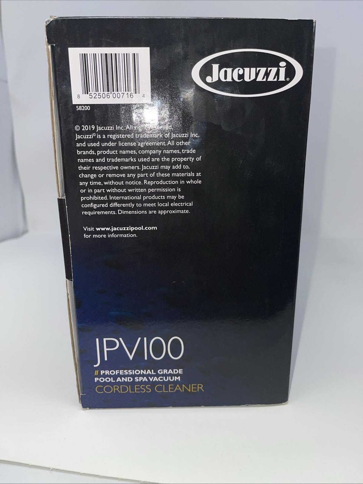 New NIB Jacuzzi JPV100 Pool and Spa Cordless Vacuum Cleaner Professional Grade