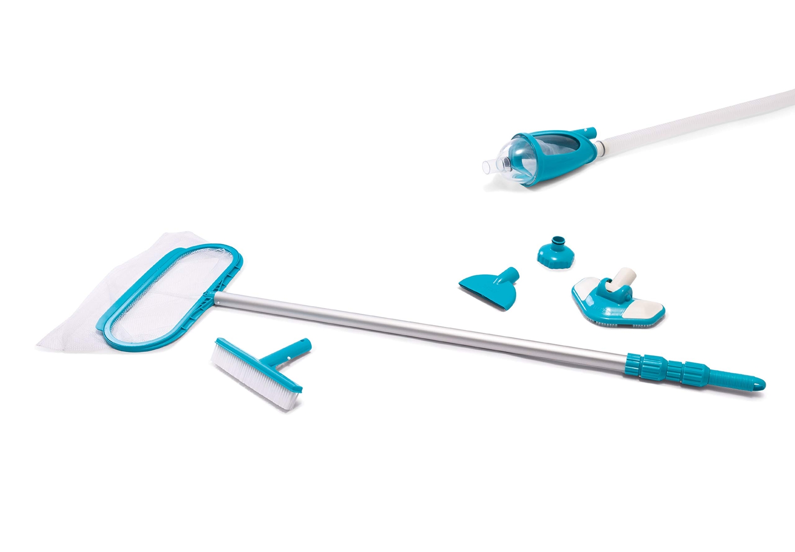 Intex Deluxe Pool Vacuum Maintenance Kit with Curved Wall Brush and Pole
