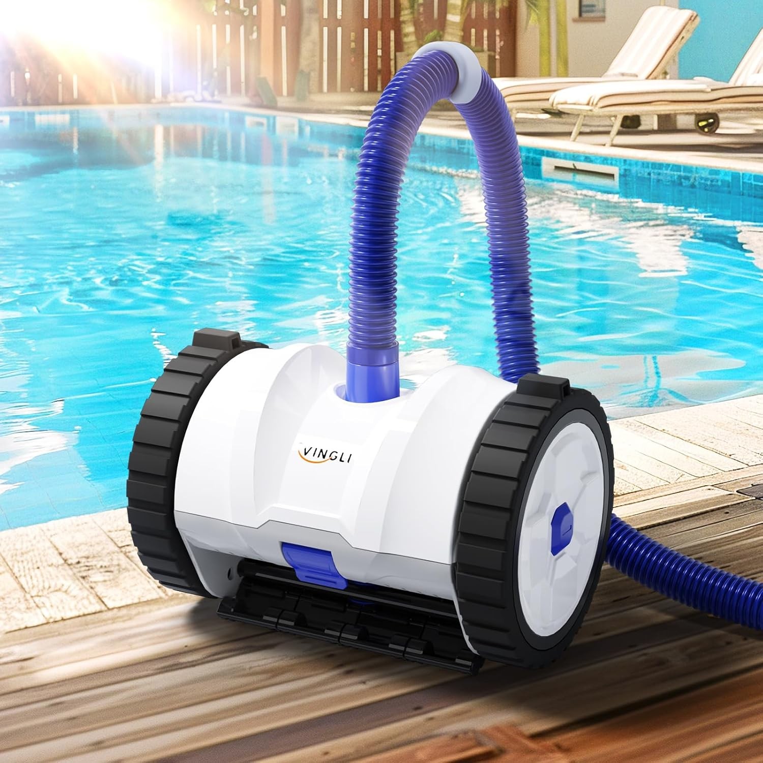Automatic Suction-Side Pool Vacuum Cleaner, Wall-Climbing for Inground Pools