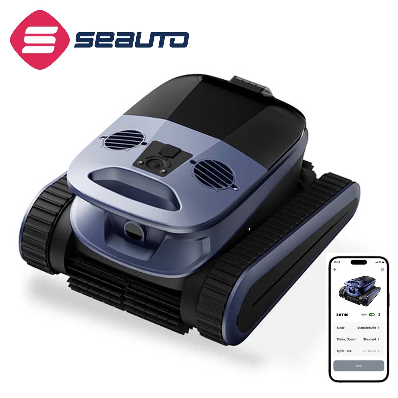 Seauto SAT40 Pool Cleaner,4H Cordless Robotic Pool Vacuum for Inground Pools APP