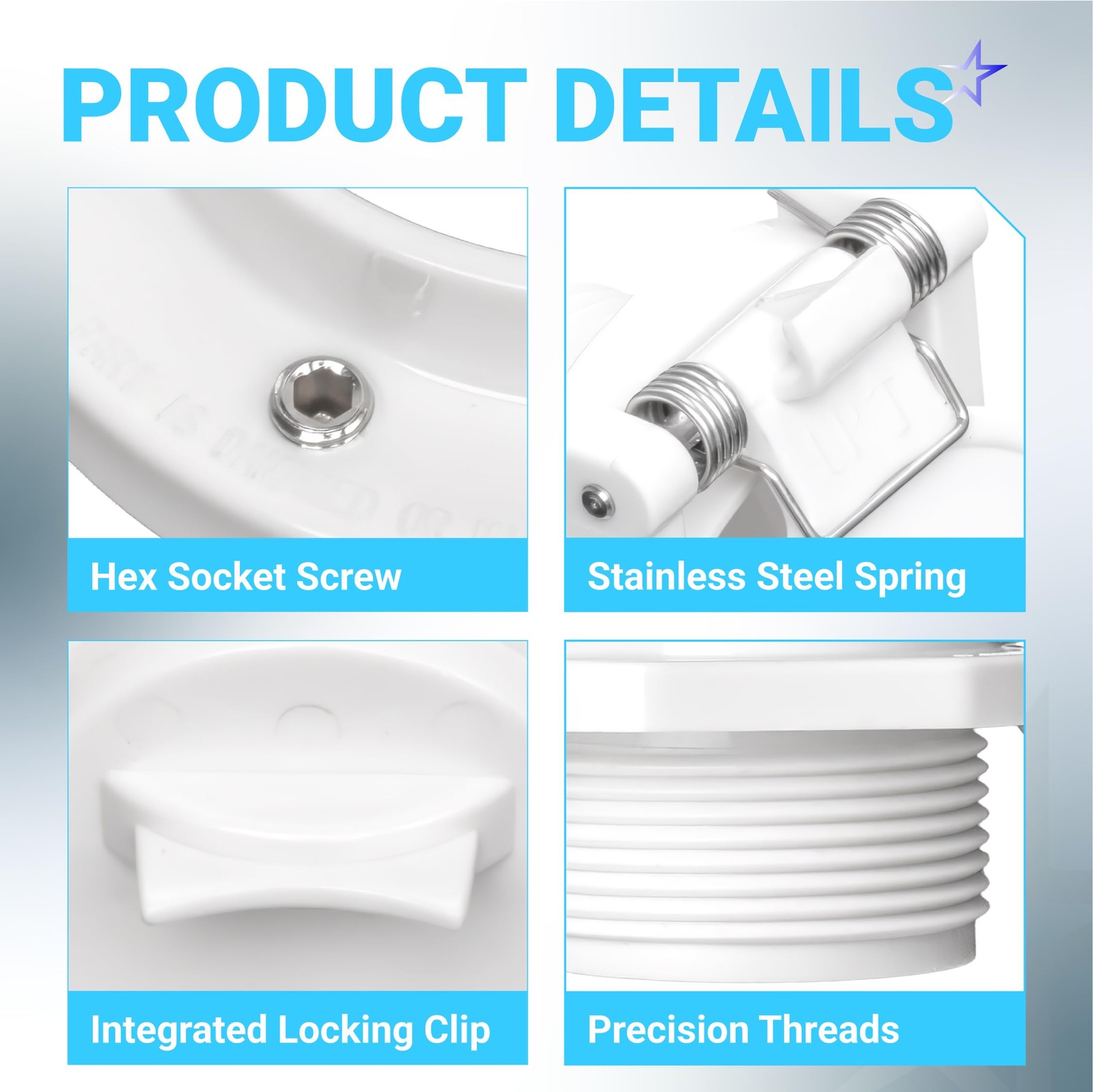 W400BWHP Free Rotating Vacuum Lock Safety Wall Fitting – Fit for Zodiac, Hayw…
