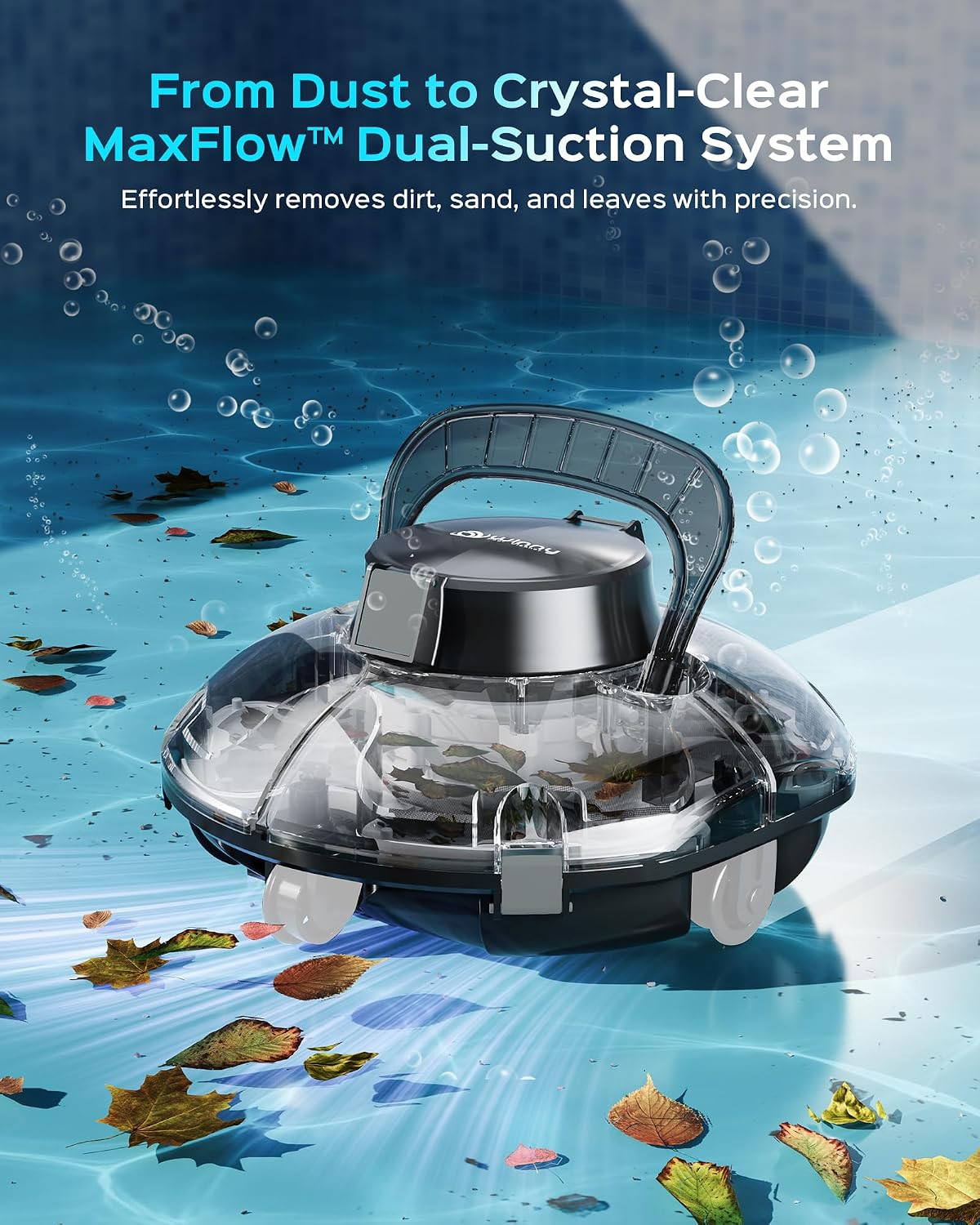 (2026 Upgrade) Cordless Pool Vacuum for above Ground Pool, Automatic Pool Cleane