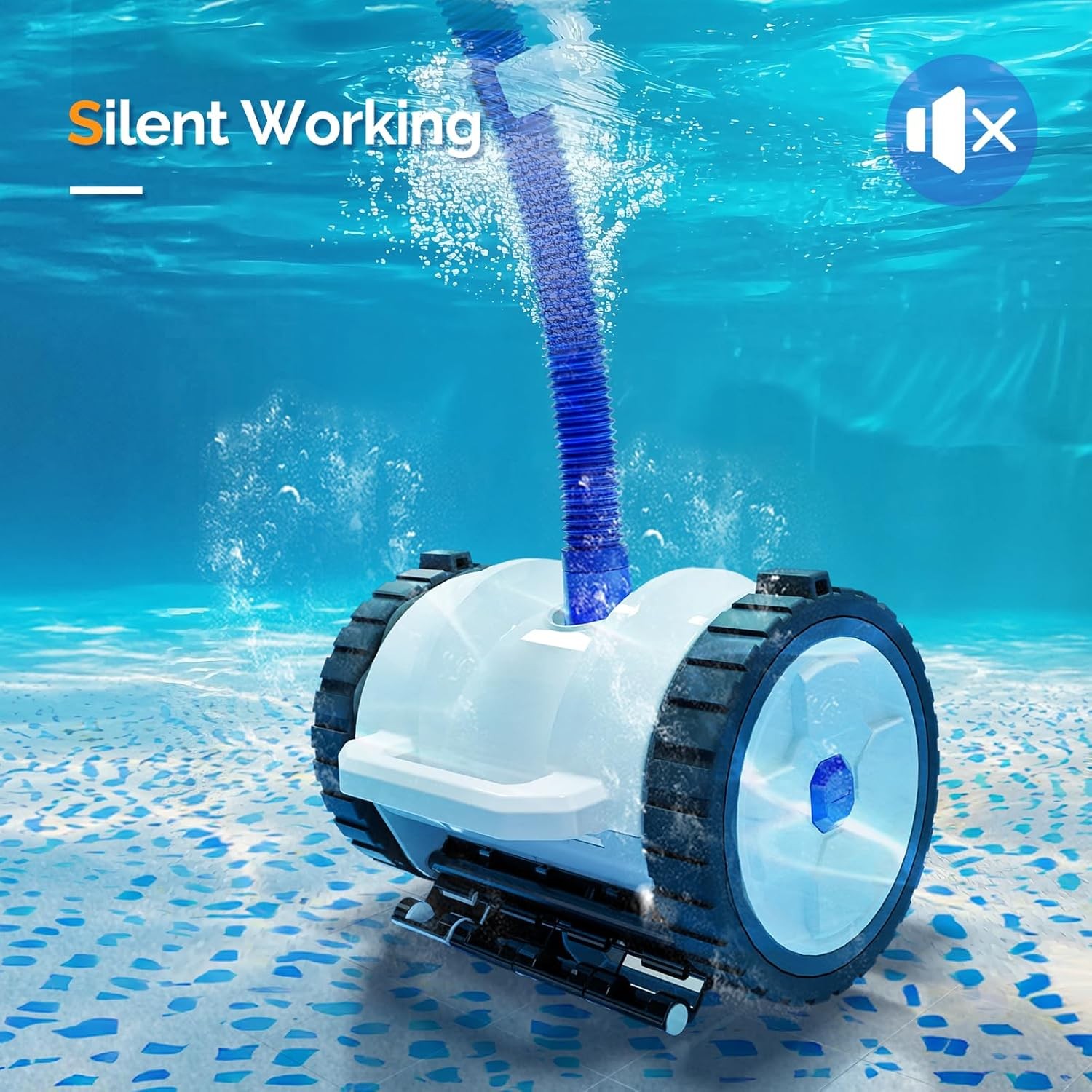 Automatic Suction Side Pool Vacuum Cleaner Wall Climbing Sweeper with 40 ft Hose