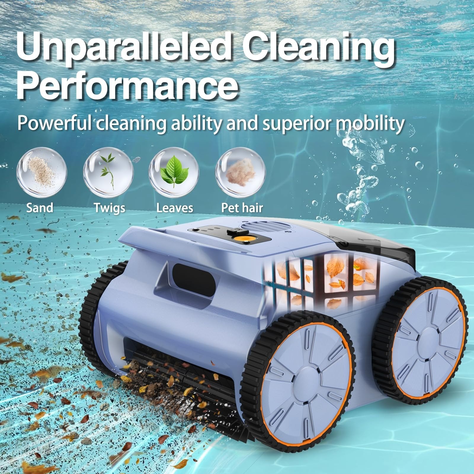 MOREBOT SAT20 Cordless Robotic Pool Cleaner – 180 Mins Runtime