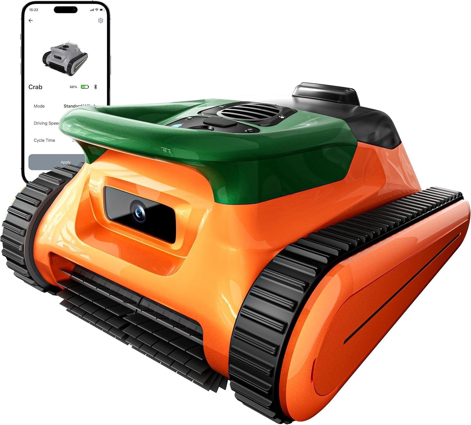 Seauto SAT30-Orange Cordless Robotic Pool Cleaner Wall Waterline Climbing APP