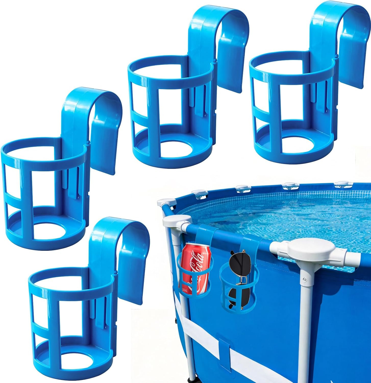 Pool Cup Holders 4 Pack above Ground Pool Accessories for 2 Inch or Less round T