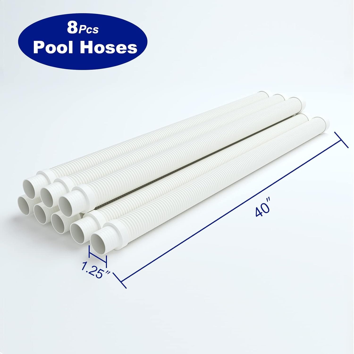 Vacuum Hose/Replacement Pool Hose -1.5” 8 Hoses for Pool,Spa