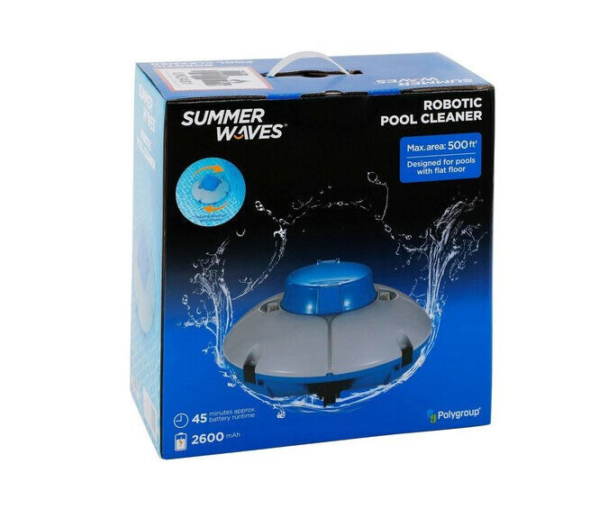Summer Waves Robotic Cordless Rechargeable Swimming Pool Vacuum Cleaner System