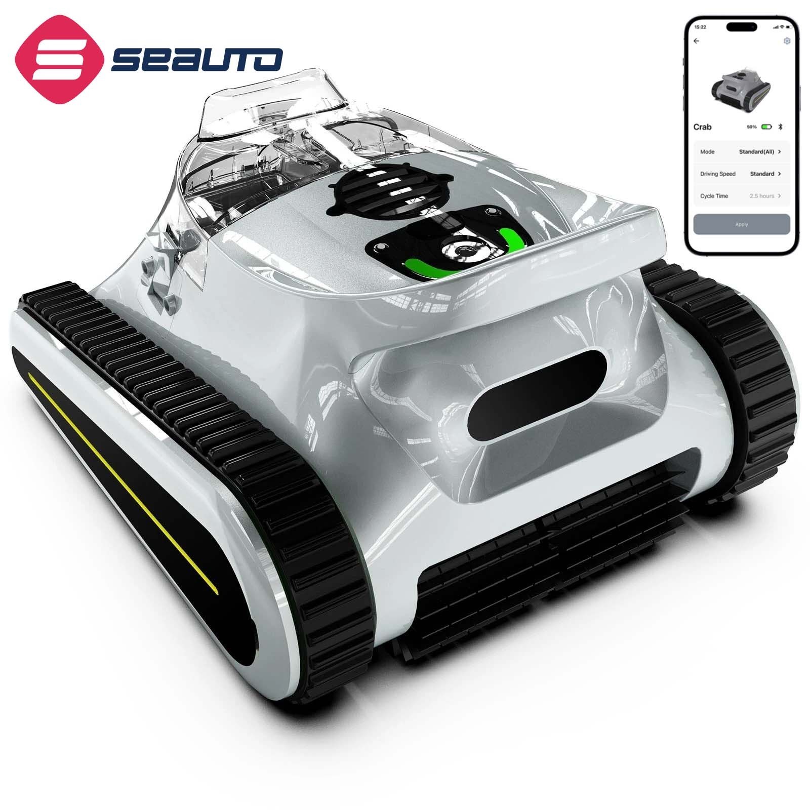 Seauto SAT30 Cordless Robotic Pool Cleaner Wall-Climbing up to 2150 Sq.Ft w/APP