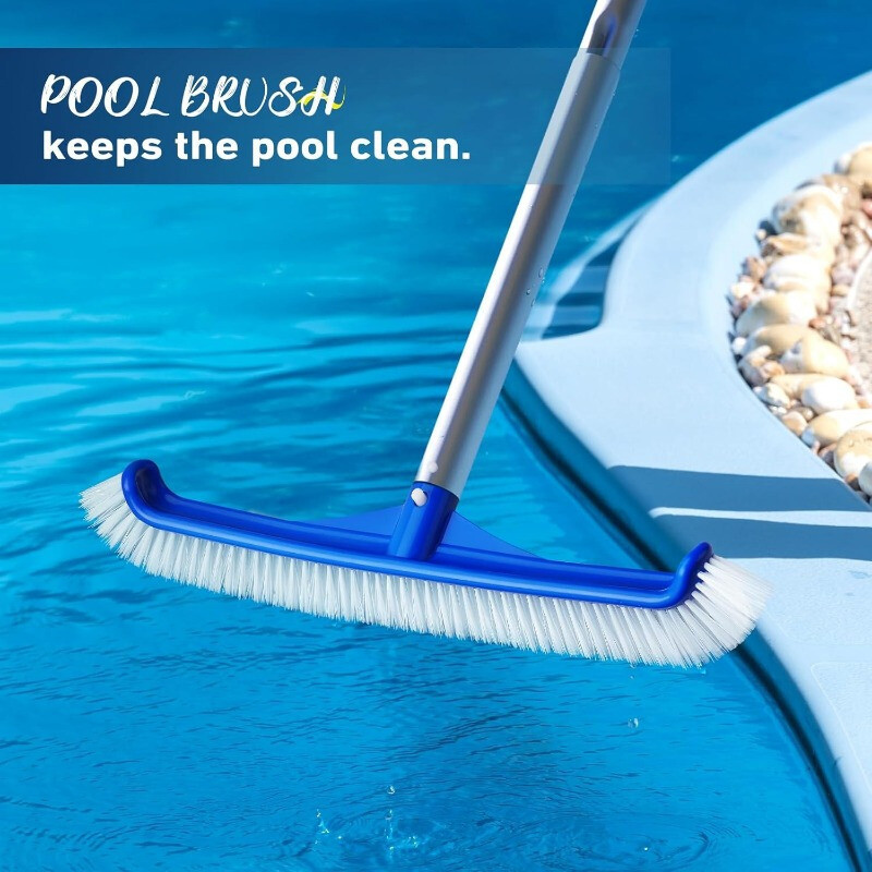17 Inch Swimming Pool Brush Portable Design for Cleans Walls, Tiles & Floors