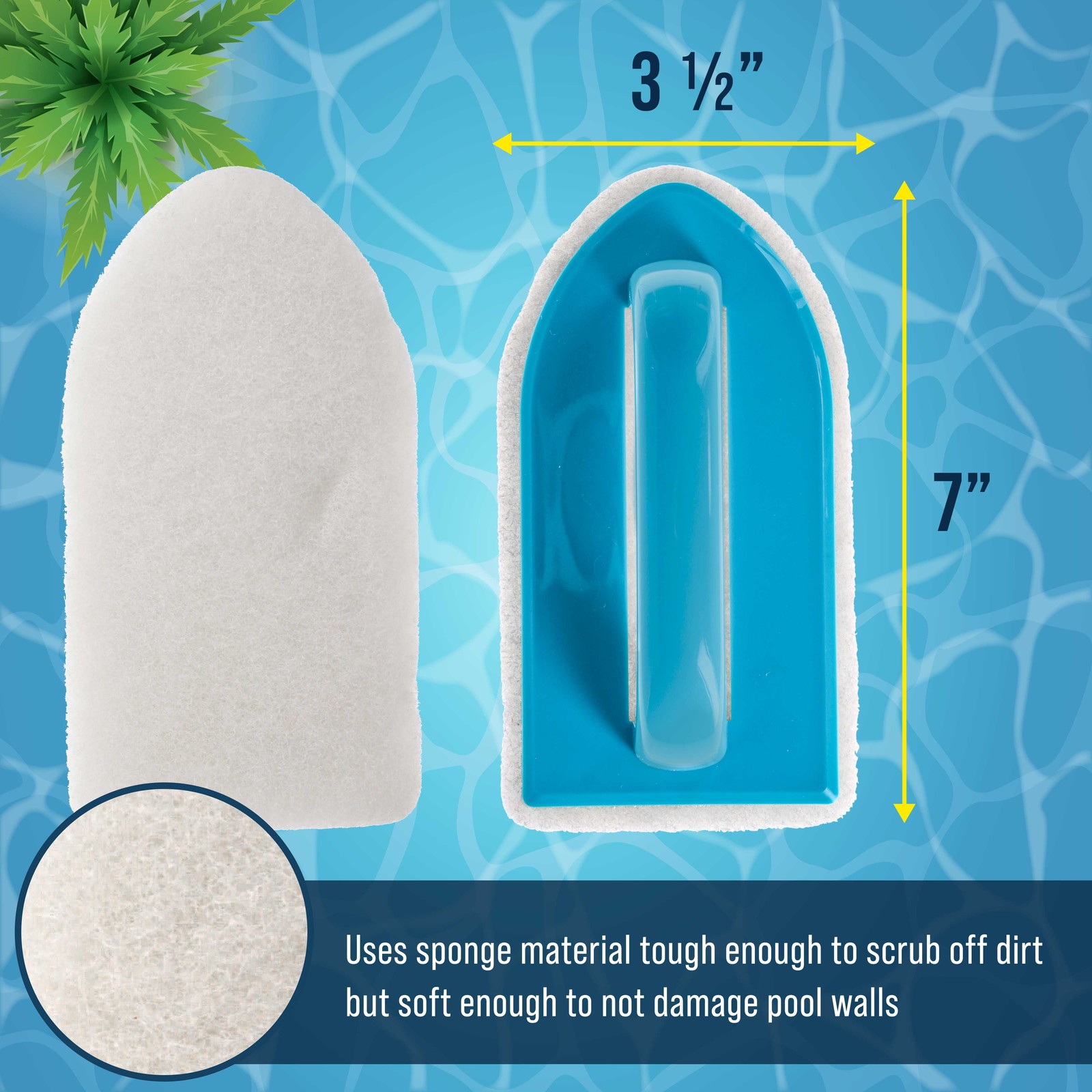 2 U.S. Pool Supply Pool Scrub Brushes – Scrubbing Pads, Clean Tile Scrubber