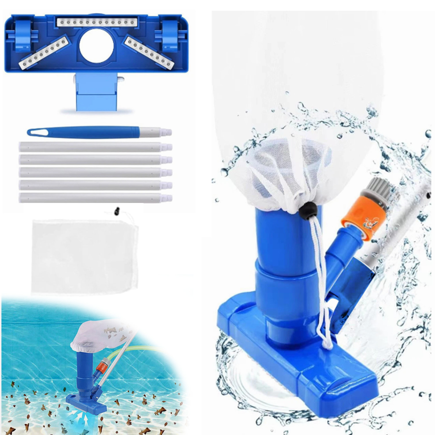 Swimming Pool Spa Suction Vacuum Head Cleaner Cleaning Kit Accessories Tool Kit