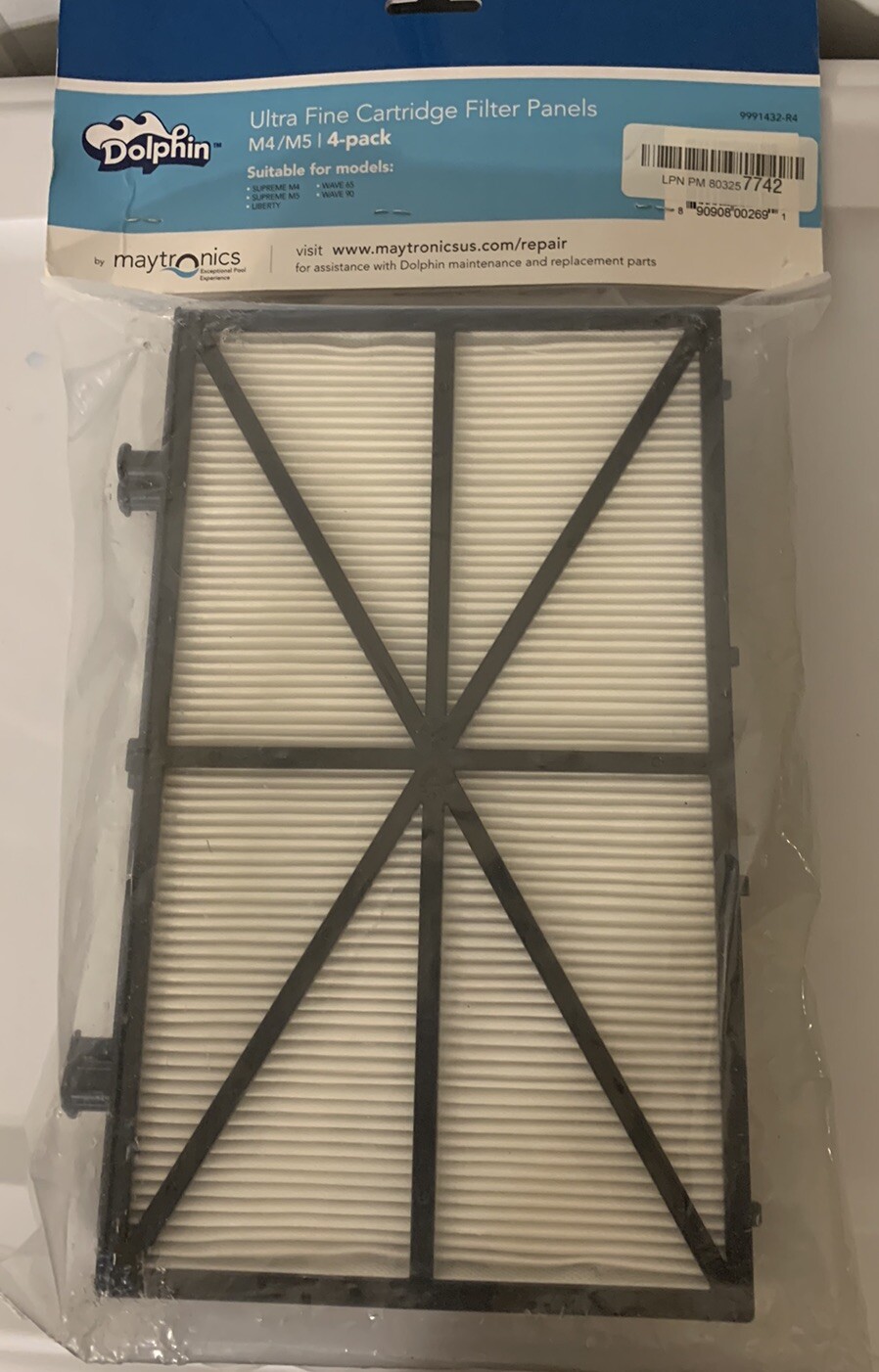 Maytronics Dolphin Large Ultra Fine Cartridge Filter Panel Pack of 4 9991425 R4