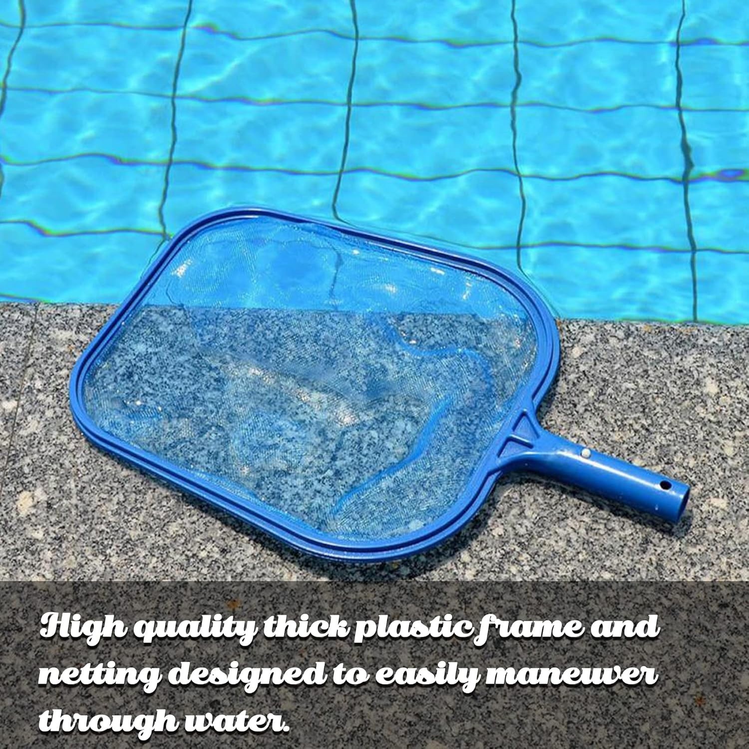 Versatile Pool Leaf Skimmer – Heavy-Duty Net (17.5×11.8in) for Koi Ponds & Pools