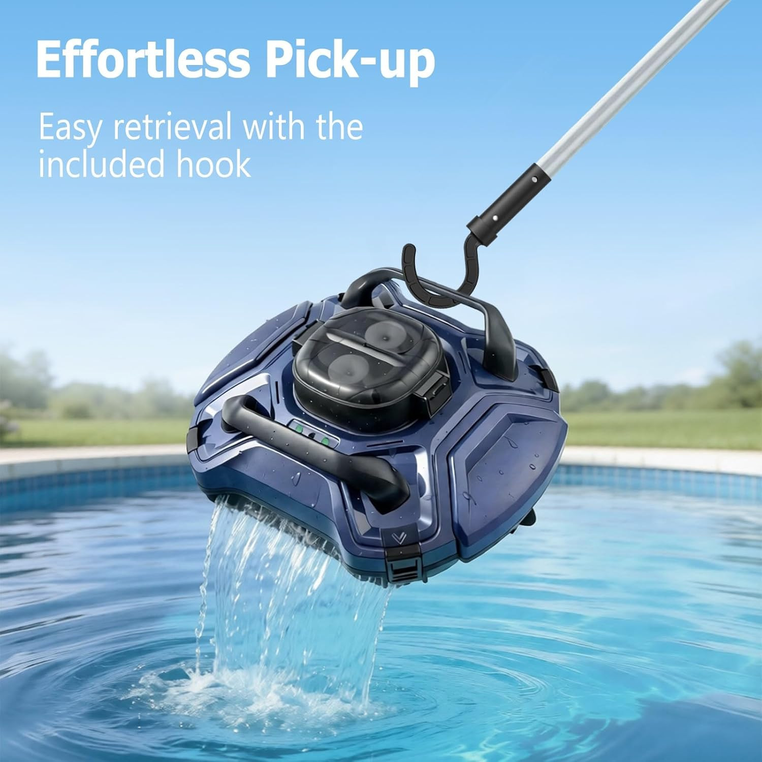 Cordless Pool Vacuum for above Ground & Inground Pools, 120 Min Runtime Robotic