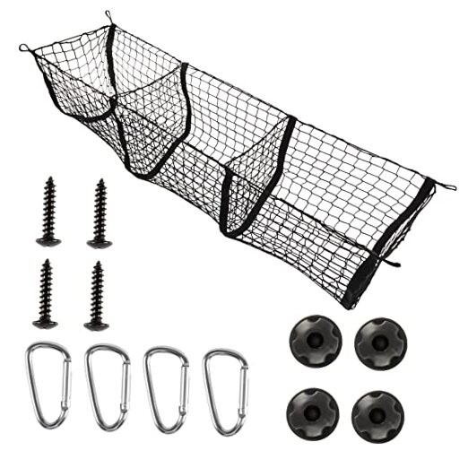 Heavy Duty Mesh Cargo Net by Amiss – 3 Pocket Trunk Bed Storage Organizer