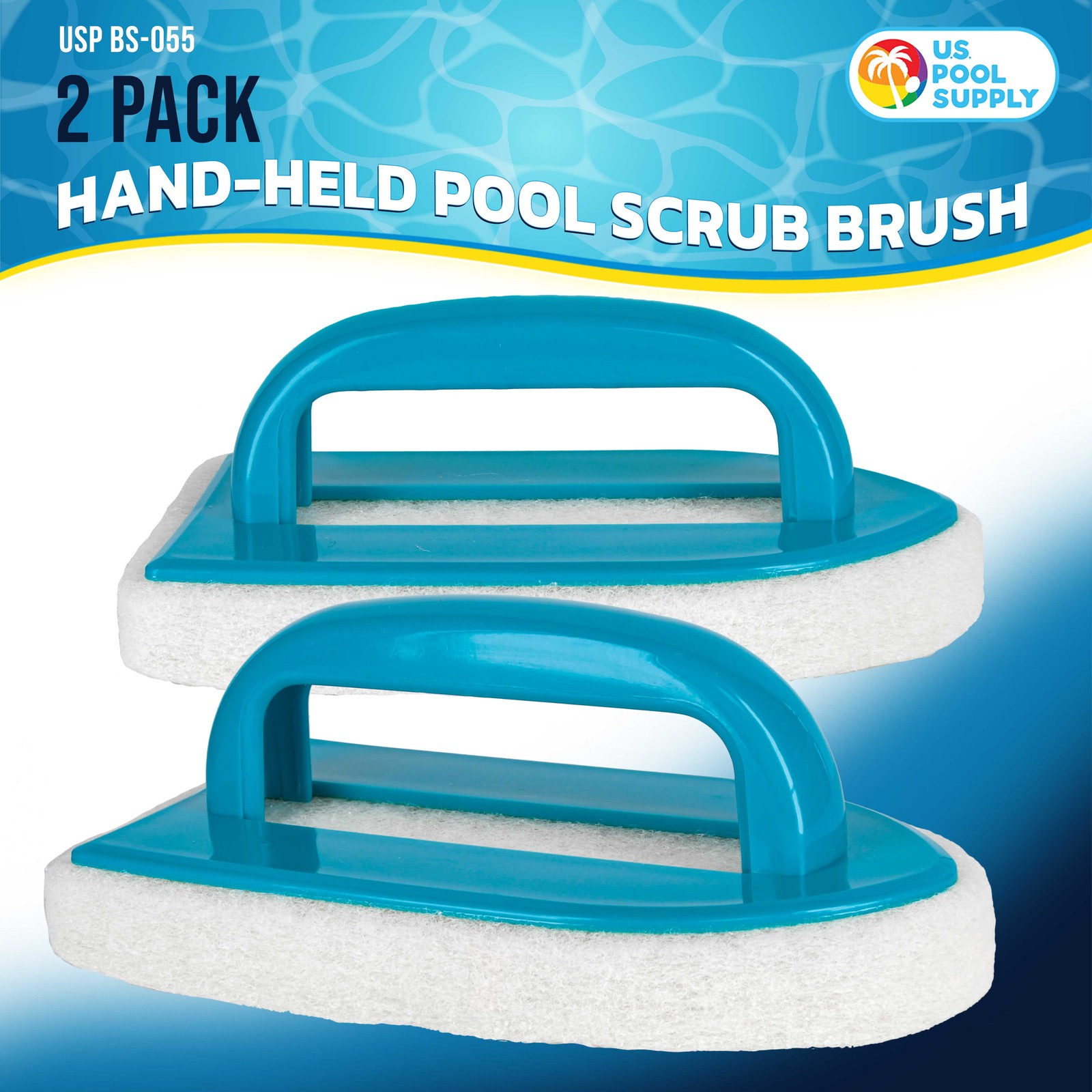 2 U.S. Pool Supply Pool Scrub Brushes – Scrubbing Pads, Clean Tile Scrubber