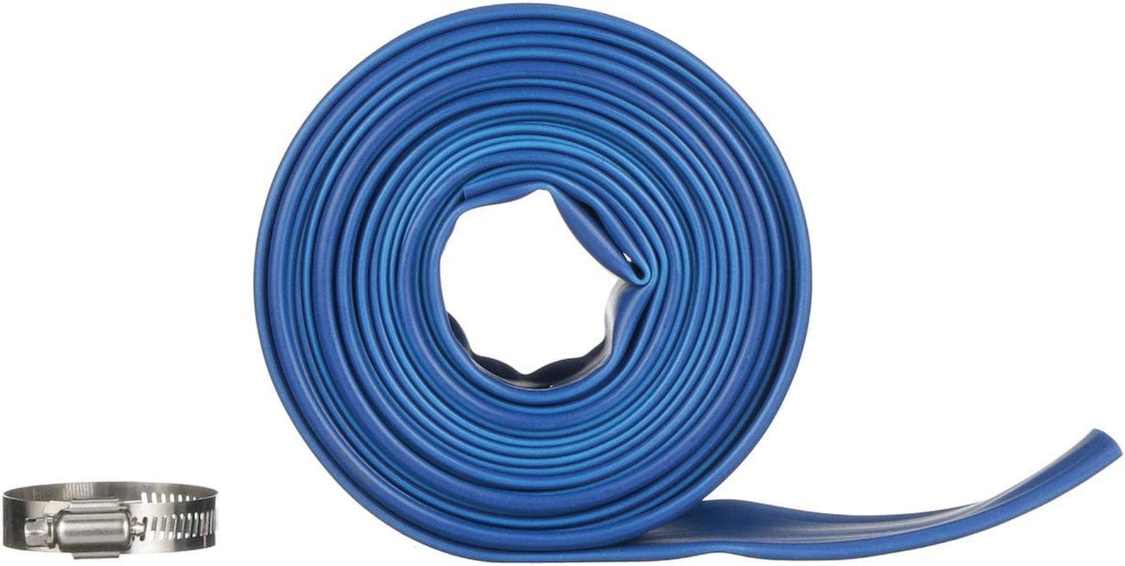 25-Foot Vinyl Backwash Hose for Pool with Hose Clamp, 1-1/2″ W X 25′ L
