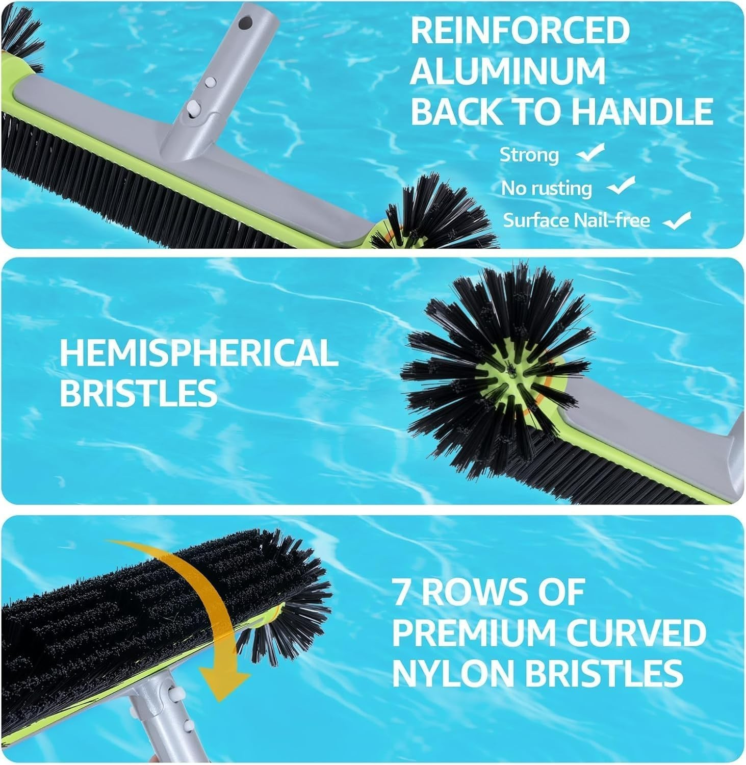 Sepetrel Deluxe Swimming Pool Cleaning Kit with 10.5″ Aluminum Pole,Professional