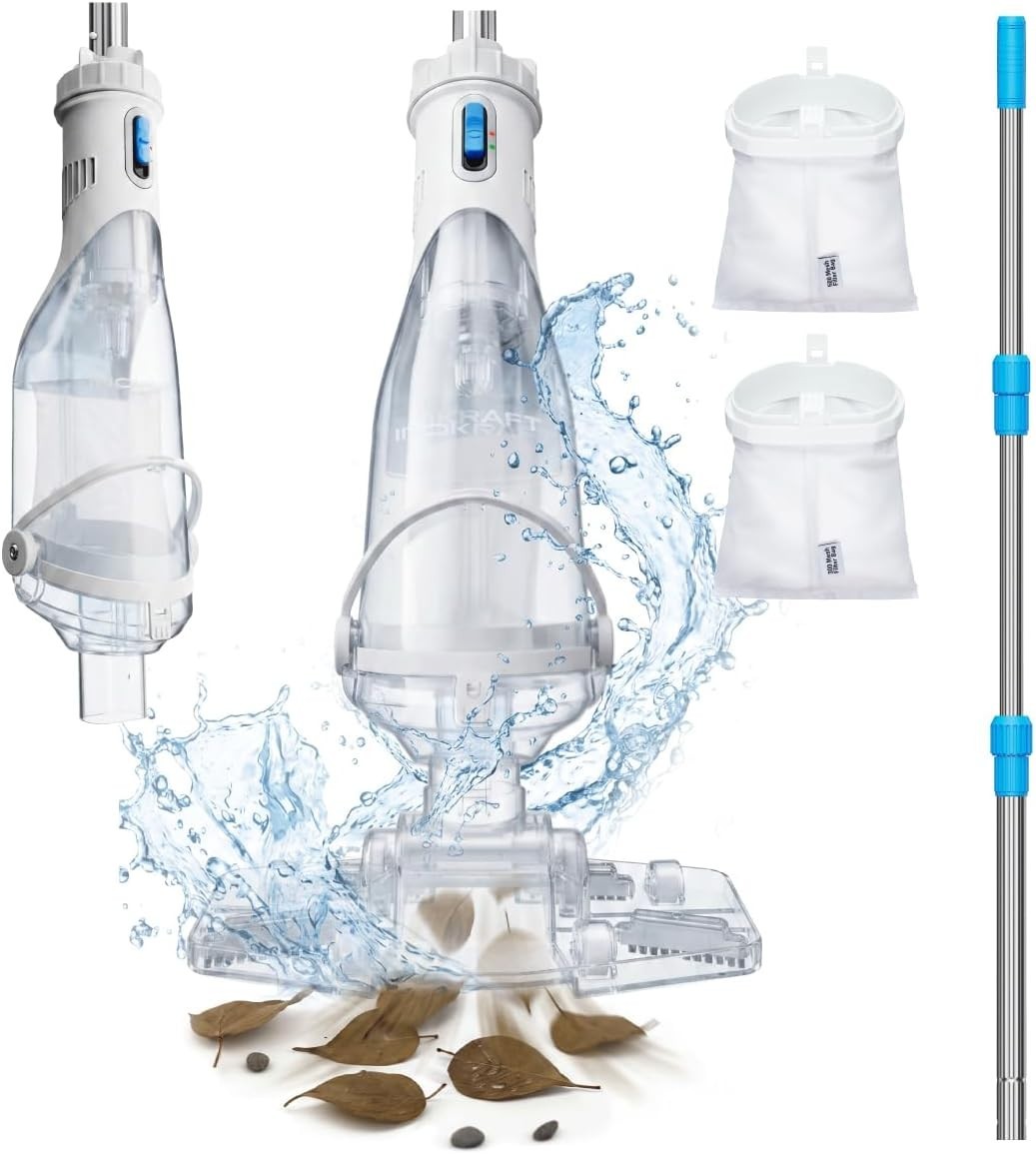 NEW! InoKraft Cordless Pool Vacuum 18.5 GPM Cleaner 60 Min Runtime Pole Filter