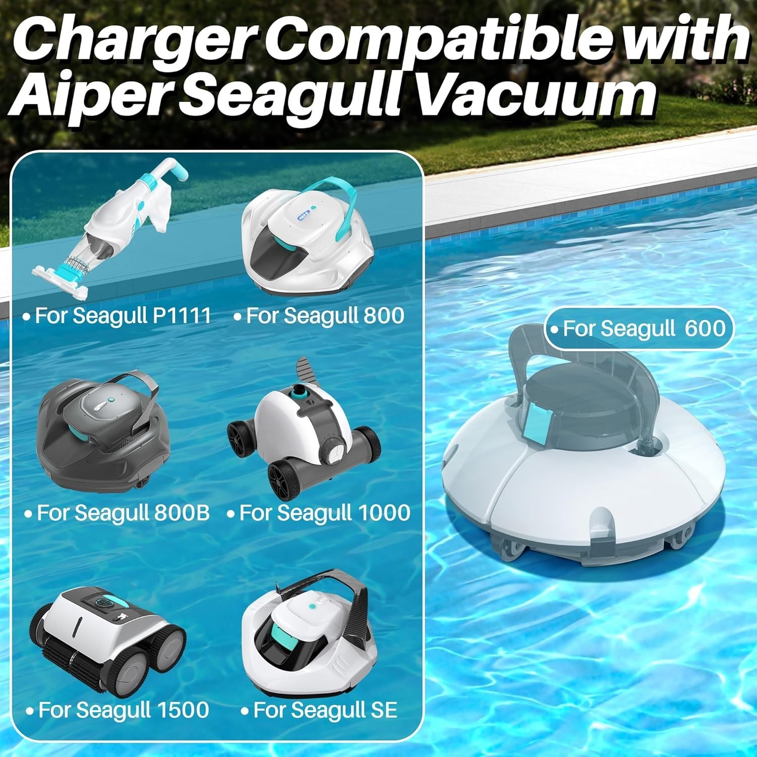 12.6V Charger for Aiper Seagull Pool Vacuum 600 800 800B SE 1000 1500 P1111 H…