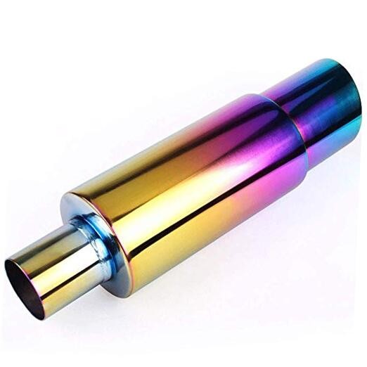 Exhaust Muffler,Universal Stainless Steel Exhaust Burnt Tip,14.8 Neo Chrome