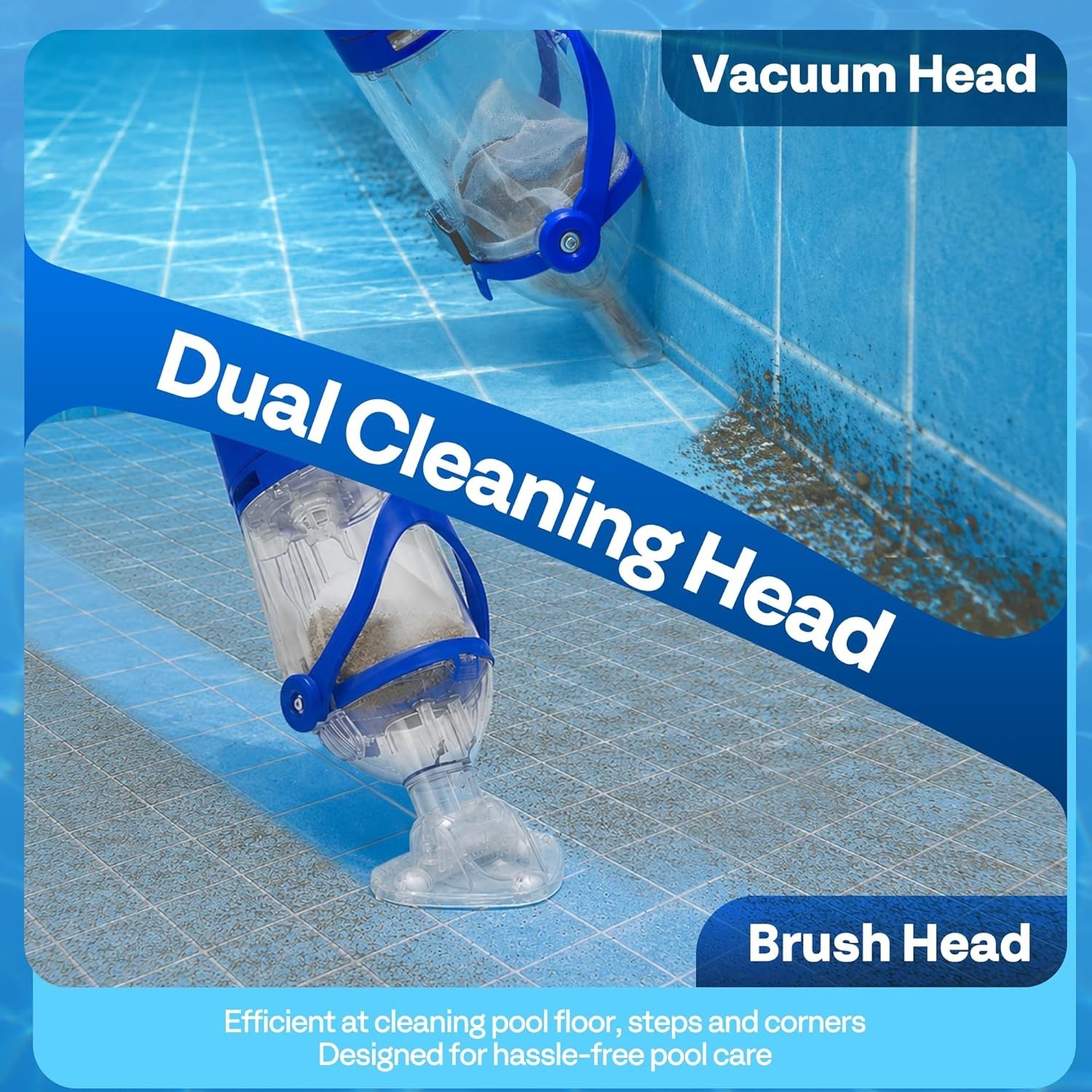 VIVOHOME Cordless Pool Vacuum 13.2 GPM Cleaner 60 Min Battery Blue