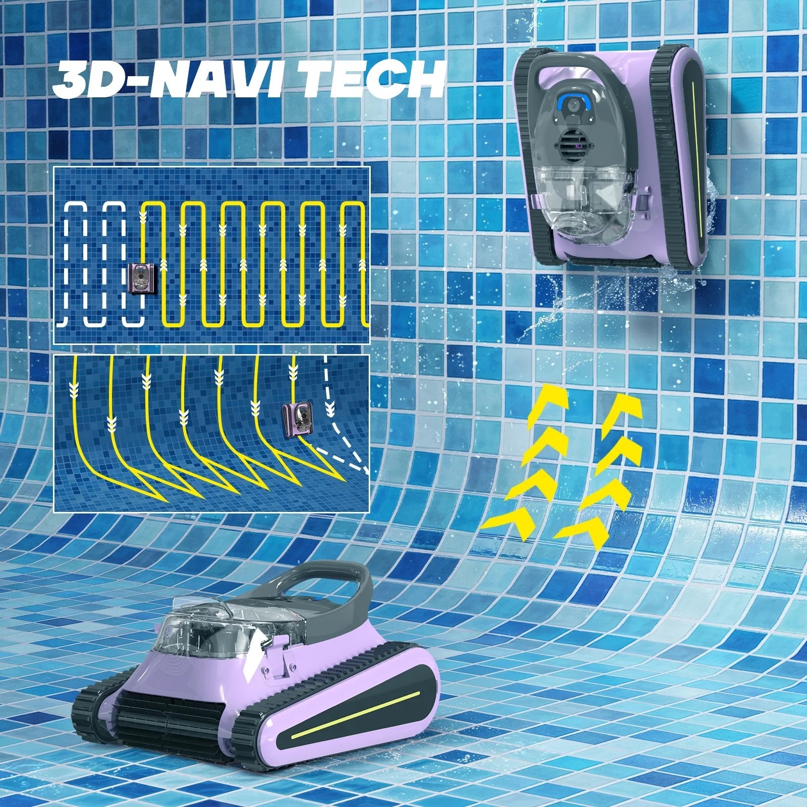 SEAUTO SAT30 2025 Robotic Pool Cleaner W/APP Control Inground Pool 3H Runtime