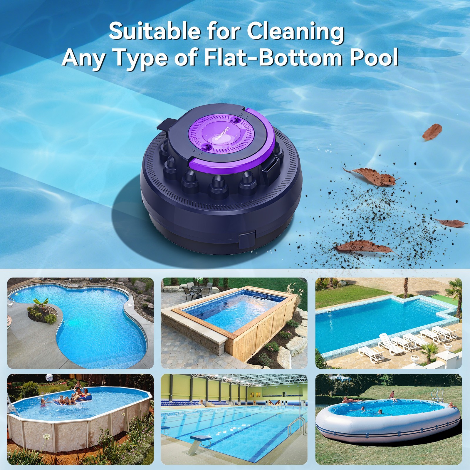 X1A Cordless Robotic Pool Vacuum for Above Ground Flat Pool up to 960 Sq.ft