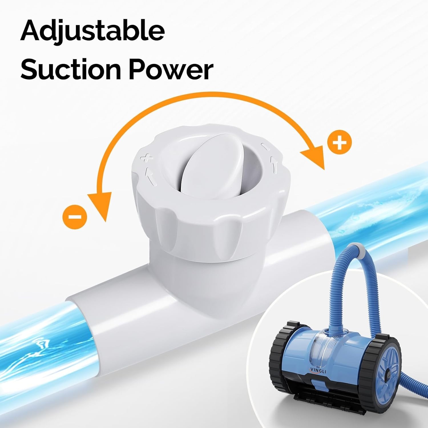 Pool Cleaner Automatic Suction-Side Wall Climber Blue & Gray 39.6ft Hose