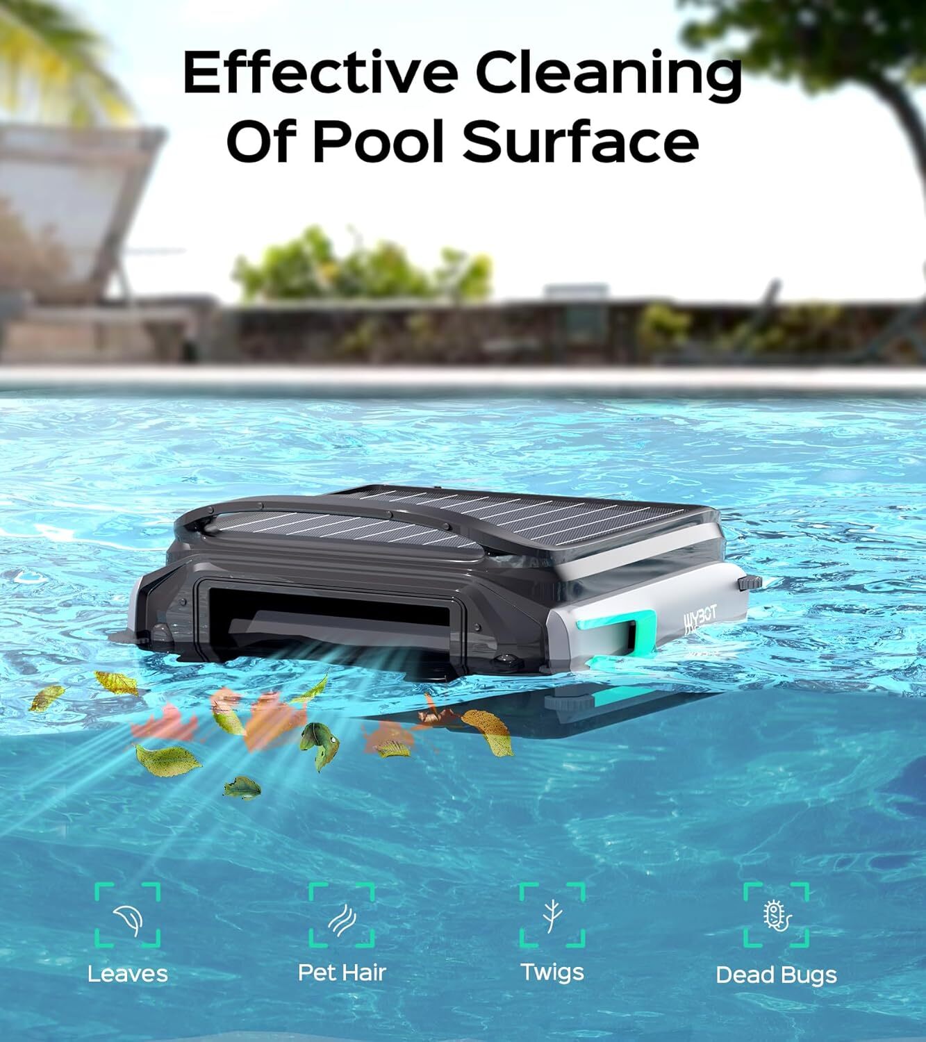 WYBOT F1 Solar Powered Robotic Pool Cleaner Pool Surface Skimmer Robot App A