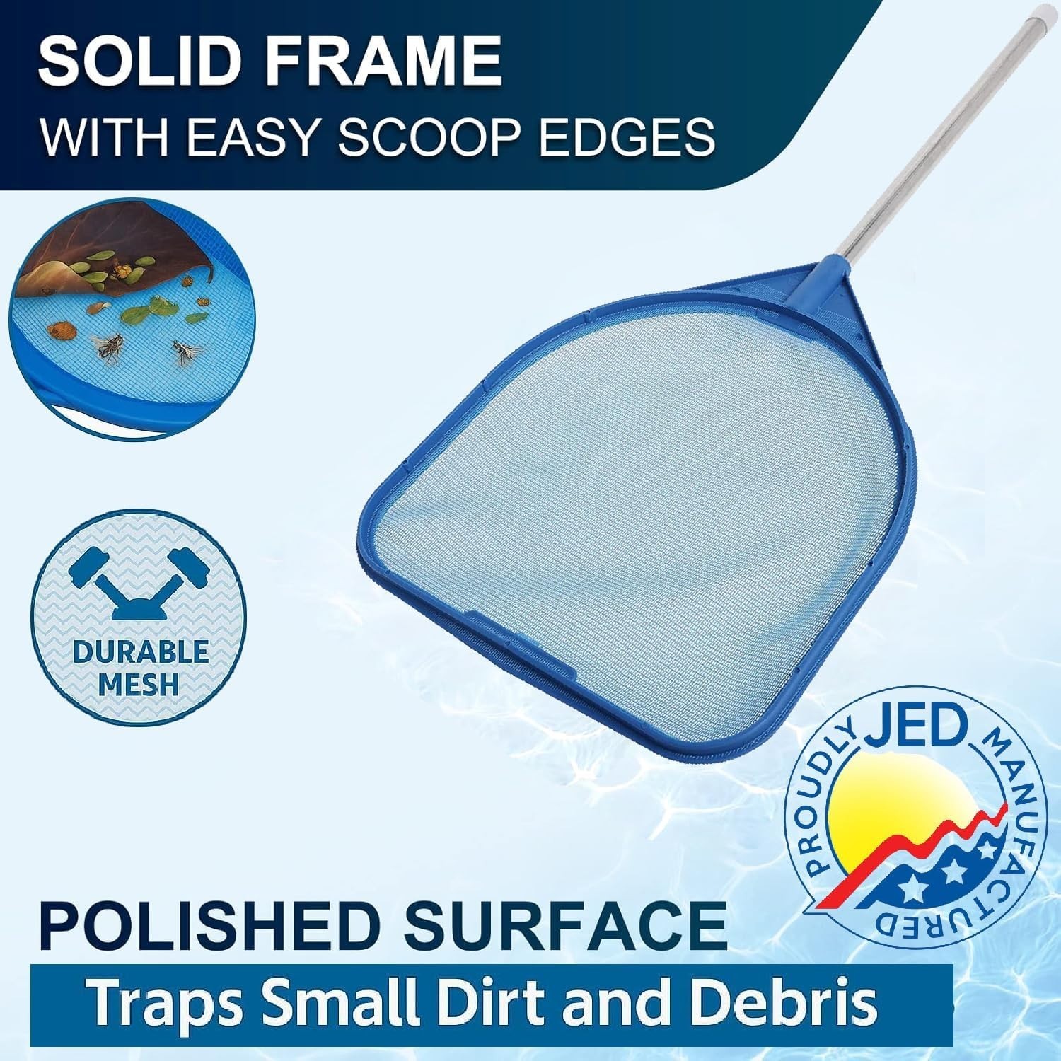 Quick Cleaning 2ft Hand Skimmer Net – Ideal for Pools, Spas & Stock Tanks