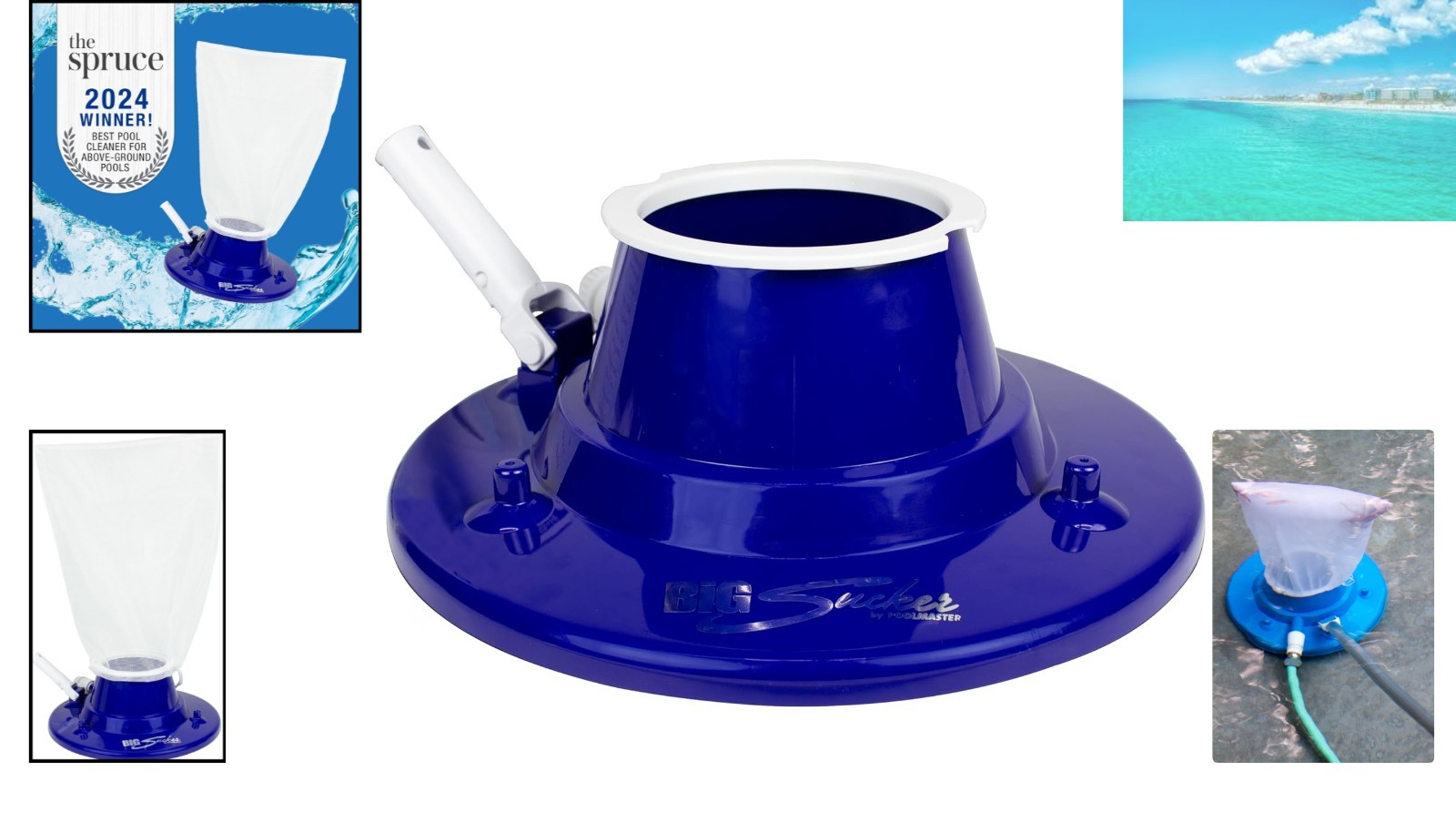 Portable Big Sucker Pool Vacuum – 15″ Blue, Touch Control with High Efficiency