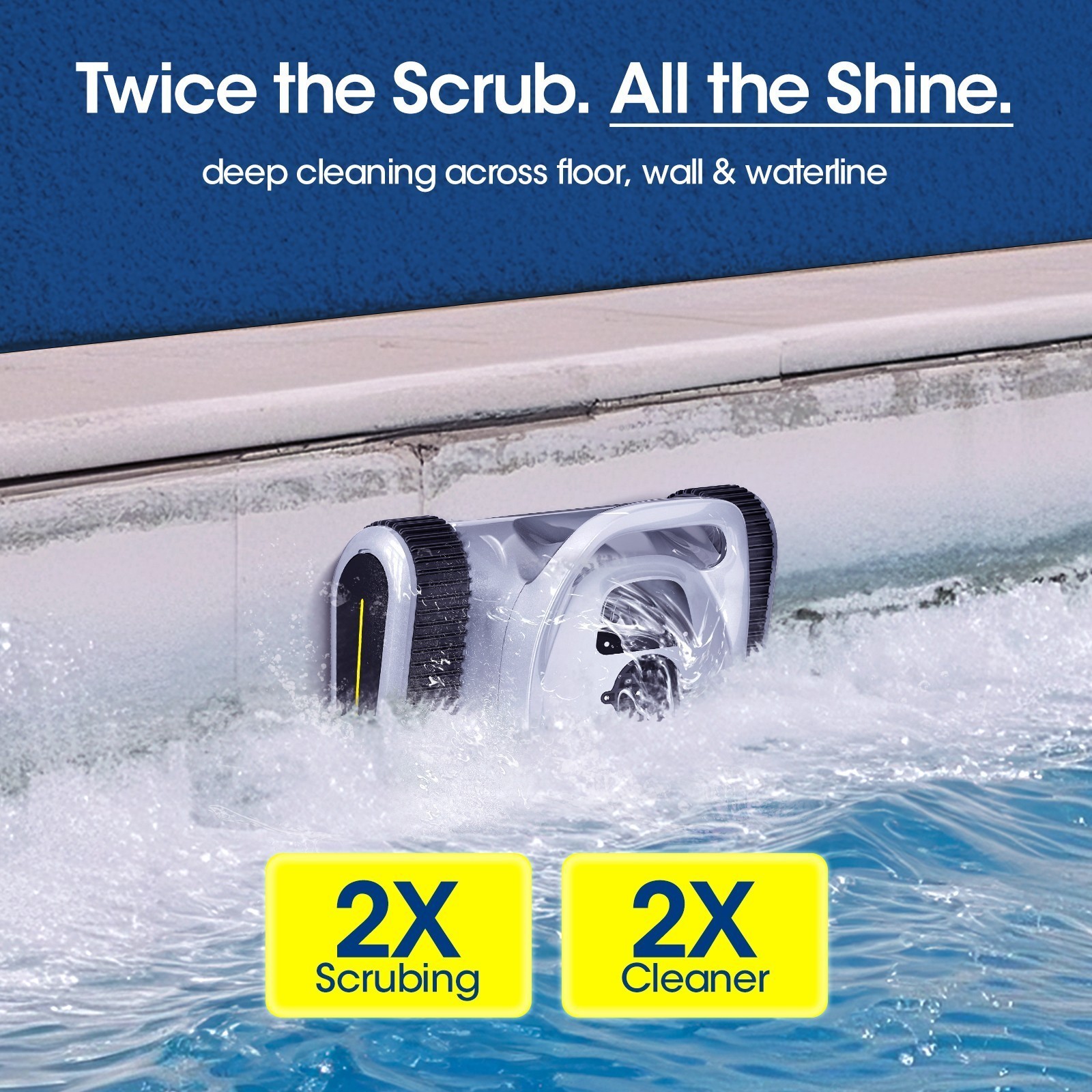 Seauto 3H Cordless Robotic Pool Cleaner Wall/Waterline Cleaning APP Control