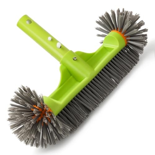 Pool Brush Head with Round Ends, 12.5” High-Efficiency Pool Brush for Green