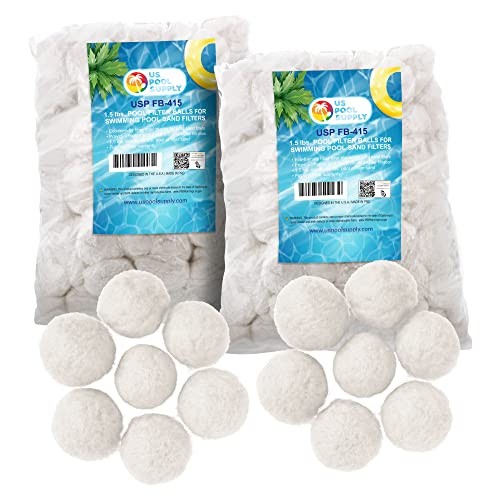 3.0 lbs Pool Filter Balls – Eco-Friendly Fiber Filter Media for 2 White