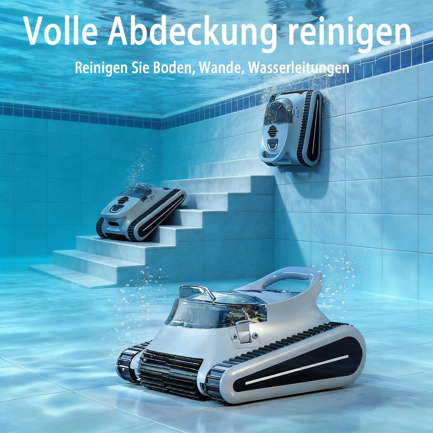 Automatic Robotic Pool Vacuum Pool Cleaner Wall Climbing Scrubber Inground Pool