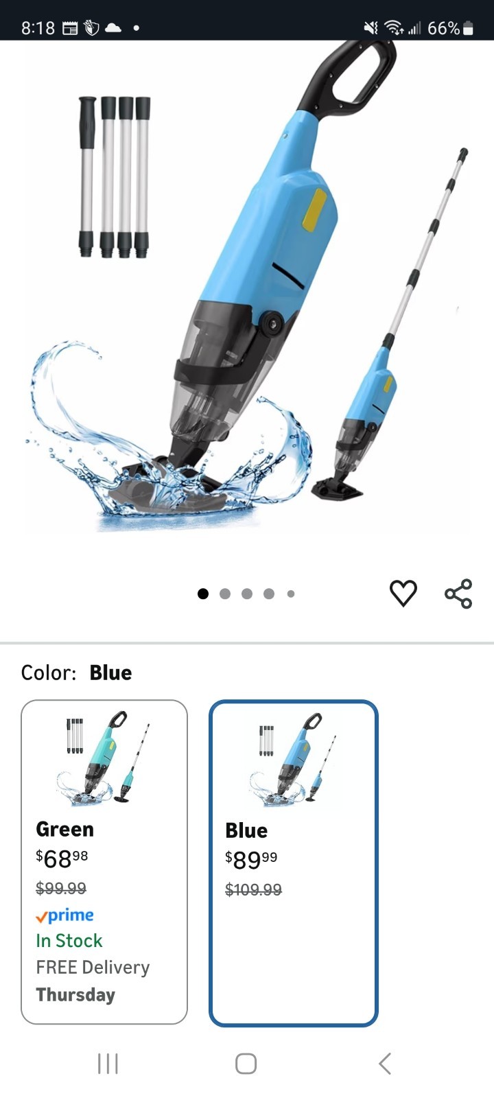 EFURDEN EDHV01 Cordless Handheld Pool Vacuum Lawn & Garden