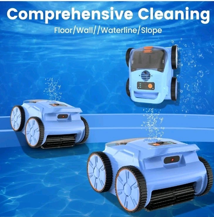 Pool Cleaner Cordless Robotic Wall Climbing Pool Vacuum In/Above Ground **MINT**