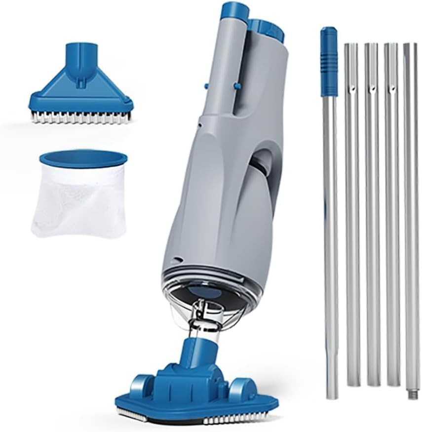 KOKIDO Cordless Handheld Pool Vacuum for Above Ground Pool, with 6ft Pole and 2