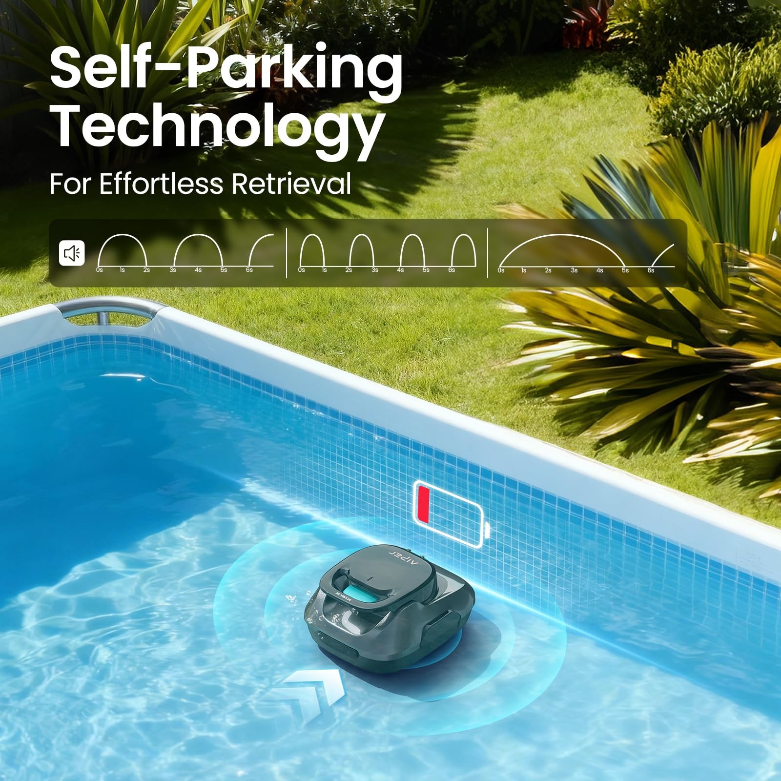 AIPER Scuba SE Cordless Pool Cleaner with 90-Min Runtime, Smart Self-Parking