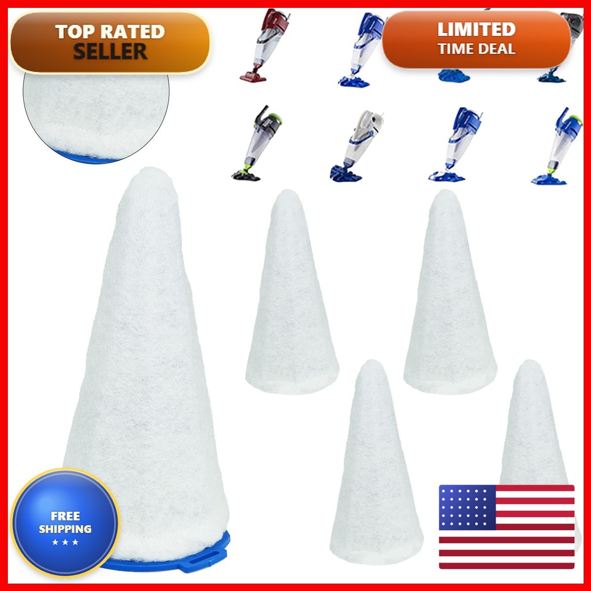 Rtpower Replacement Vacuum Filter For Pool Blaster 5 Filter 1 Blue Cone 230317