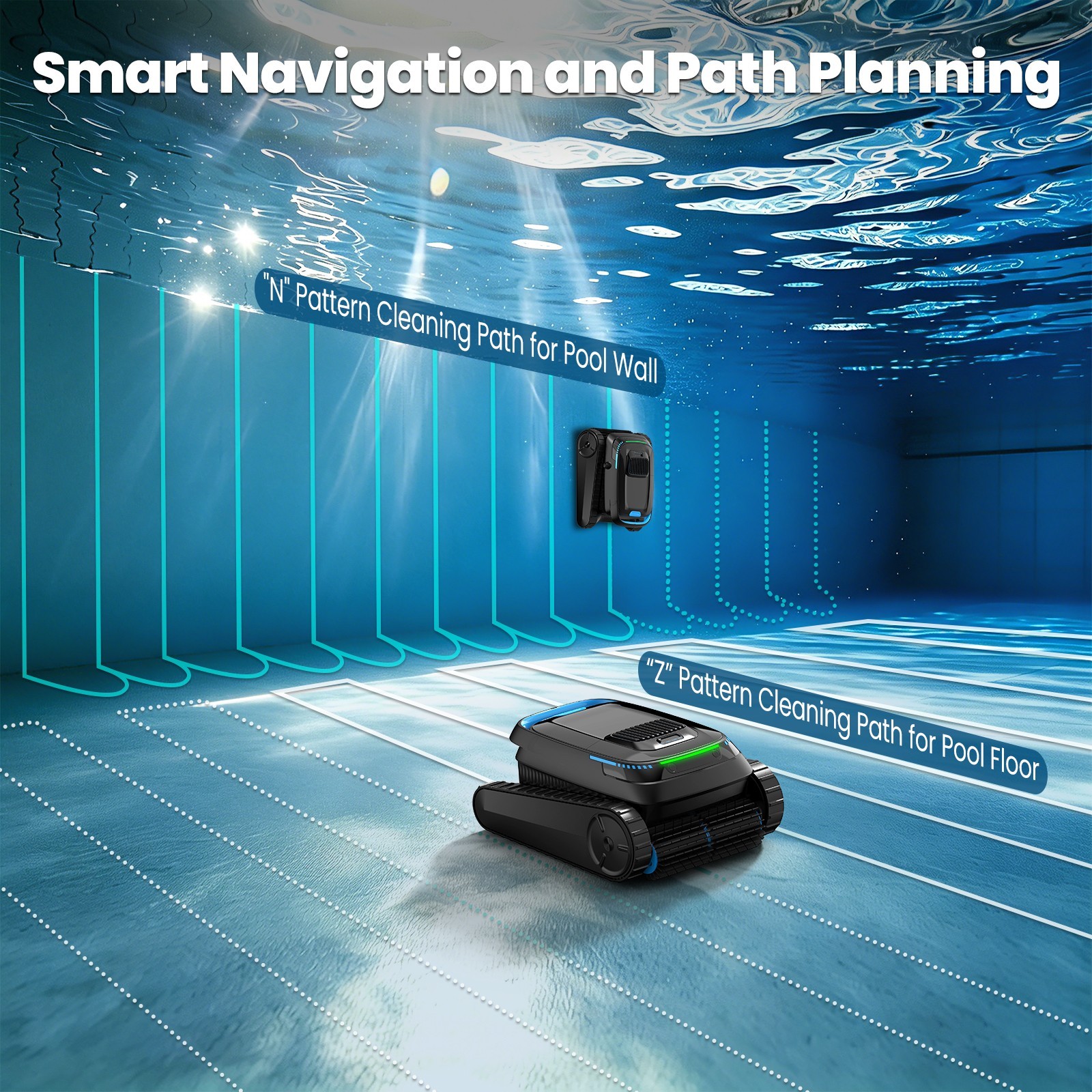 AIRROBO CP20 Wall Climbing Pool Robot for Floor Walls and Waterline, 120Min 4L