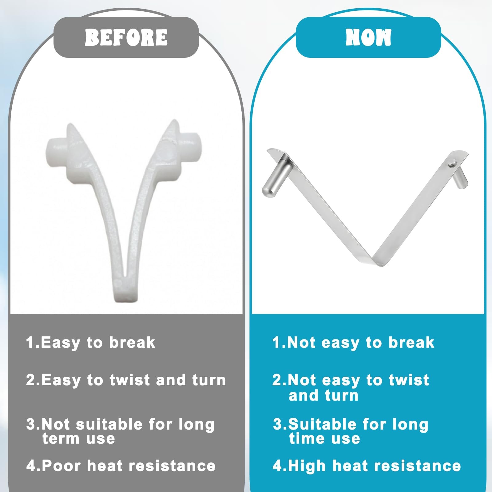 6 Pcs Pool Pole Clips, Stainless Steel Pools Brush Clip V-Shaped Clips Universal