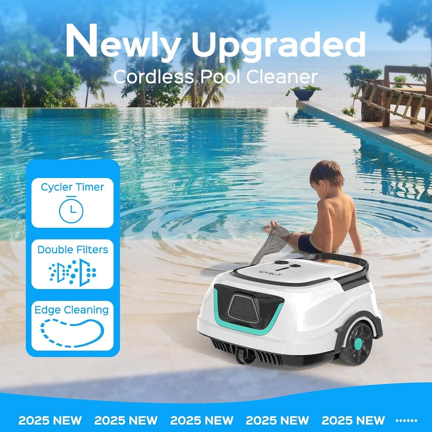 2025 Upgraded) WYBOT A1 Cordless Robotic Pool Cleaner,Automatic Pool Vacuum Ro..