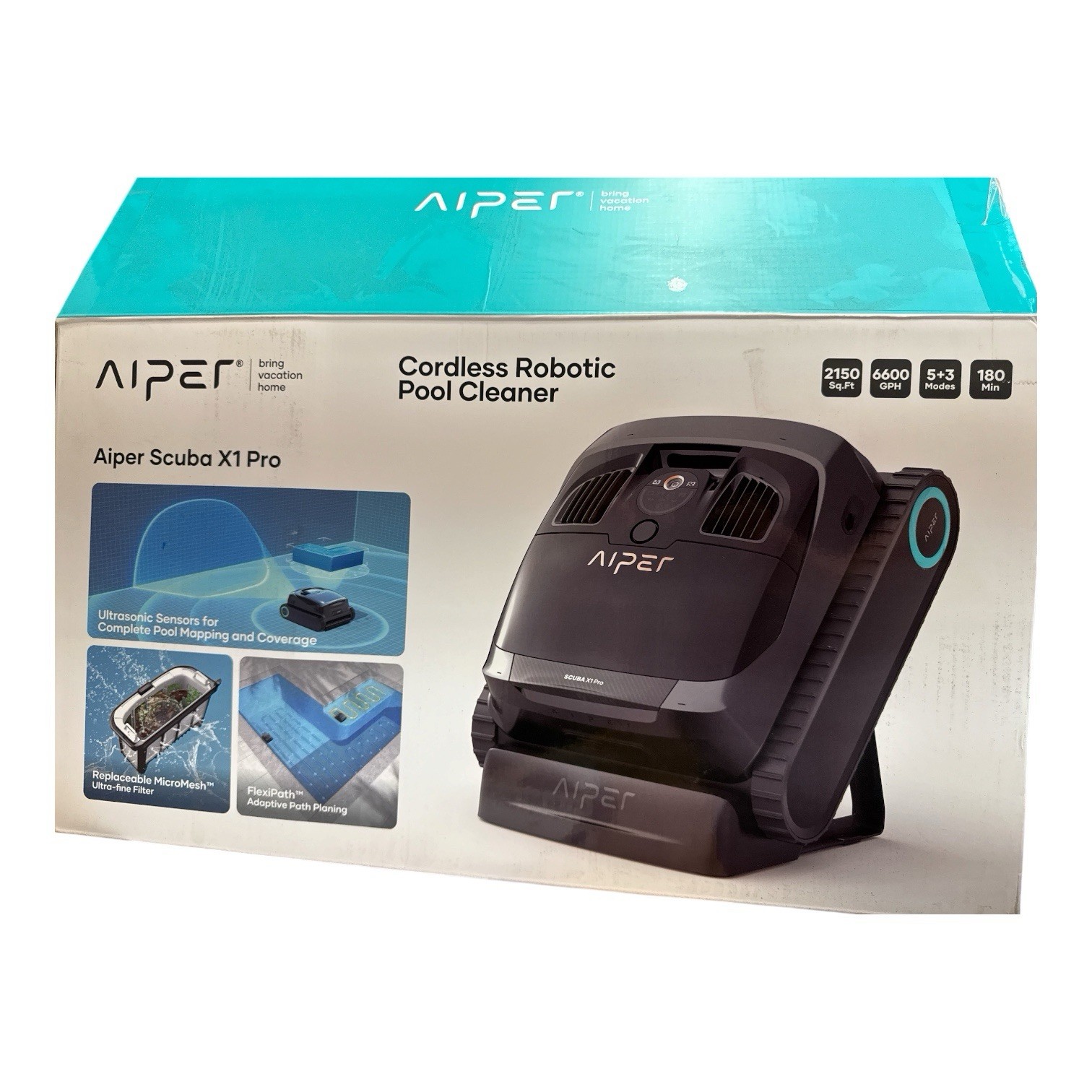 Aiper Scuba X1 Pro Smart Robotic Pool Cleaner Cordless Used