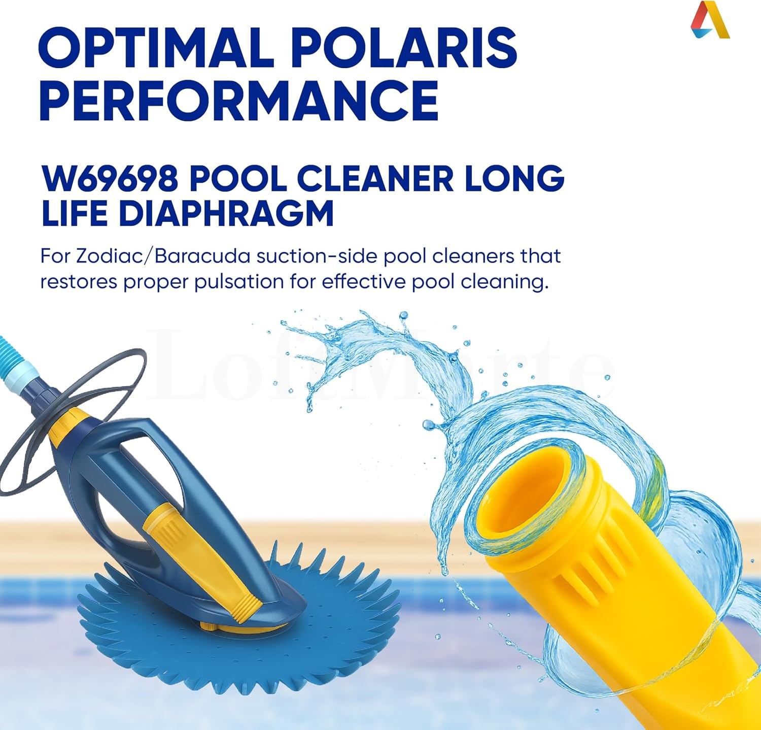 2 Pack Baracuda Pool Cleaner G3 G4 Long Life Diaphragm W69698 w/ Ring W81600