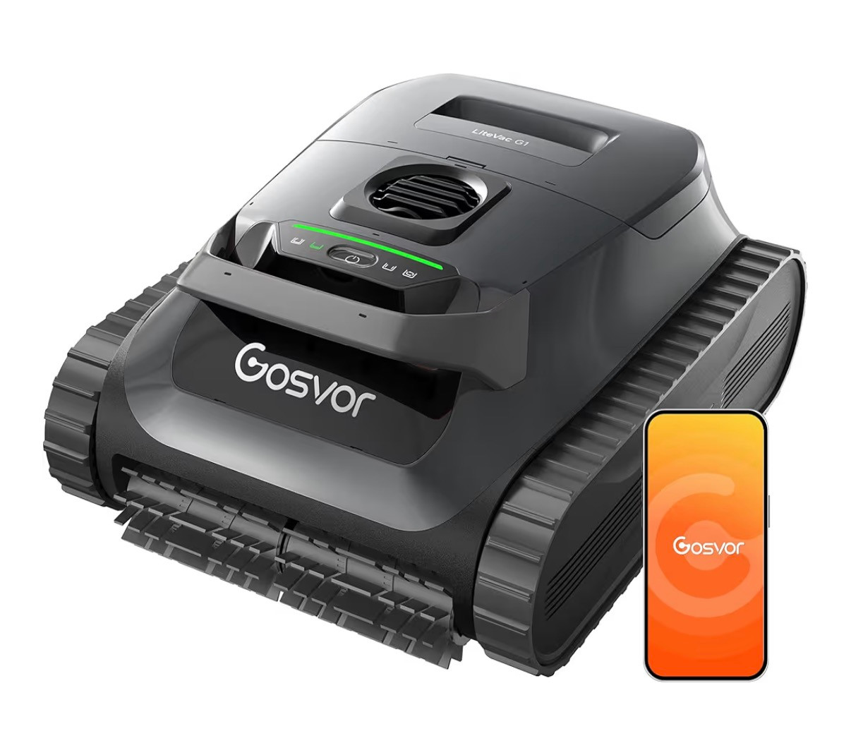 Gosvor LiteVac G1 Pool Robot Cleaner Wall Waterline 200min 2153sqft Smart WiFi+