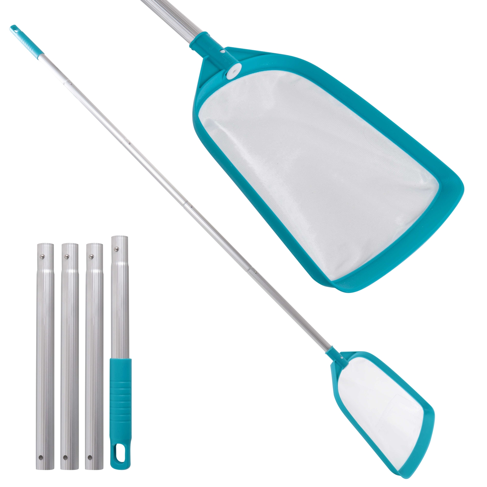 U.S. Pool Supply 6-Foot Pool Leaf Skimmer Net, Aluminum Pole, Ultra Fine Mesh
